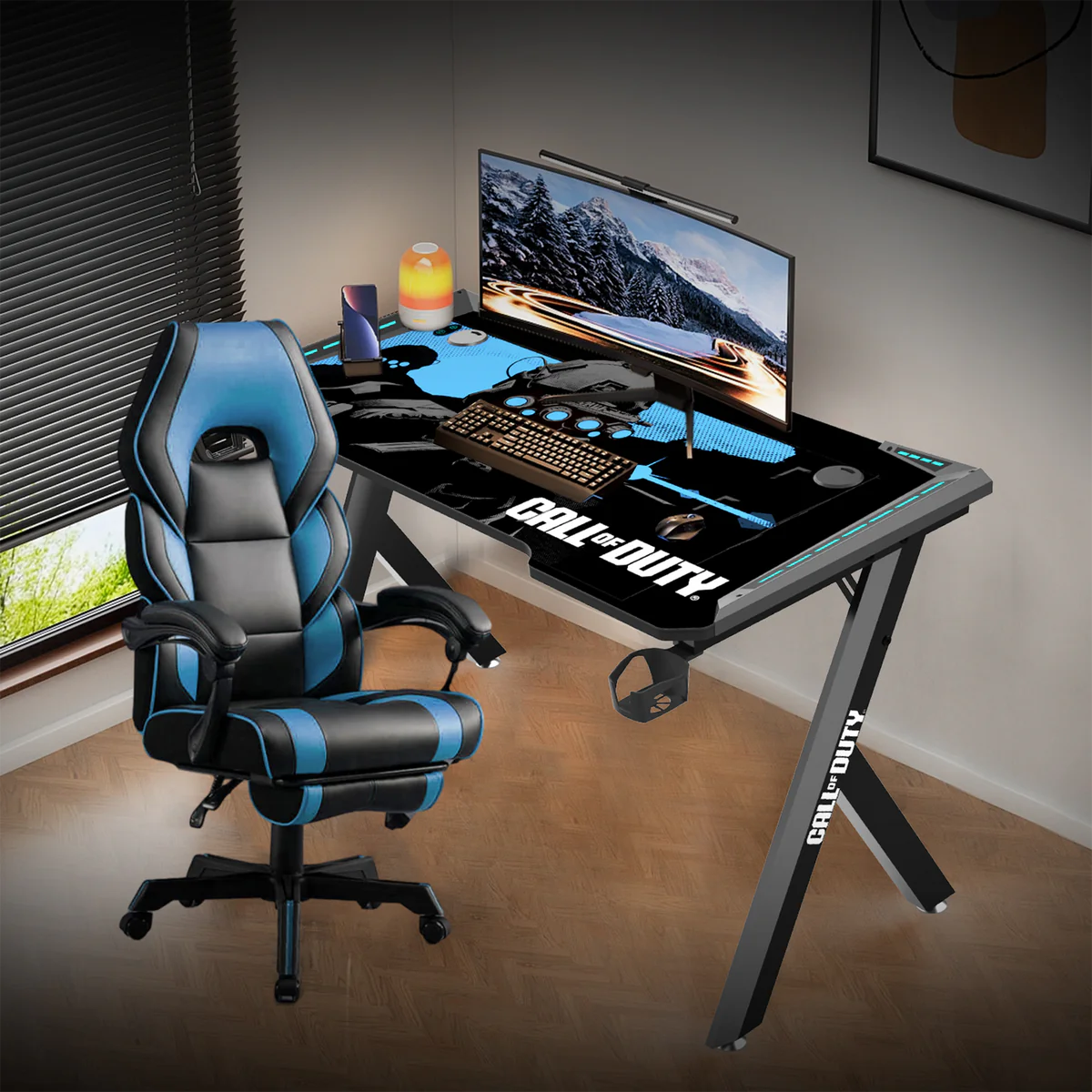 Gameon Call Of Duty (COD) Hawksbill Series RGB Flowing Light Gaming Desk Gameon Call Of Duty (COD) Hawksbill Series RGB Flowing Light Gaming Desk